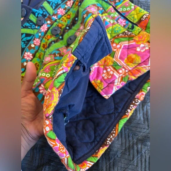 Allihop Quilted Hooded Cotton Jacket Boho Patchwork Colorful Coat - Picture 9 of 12